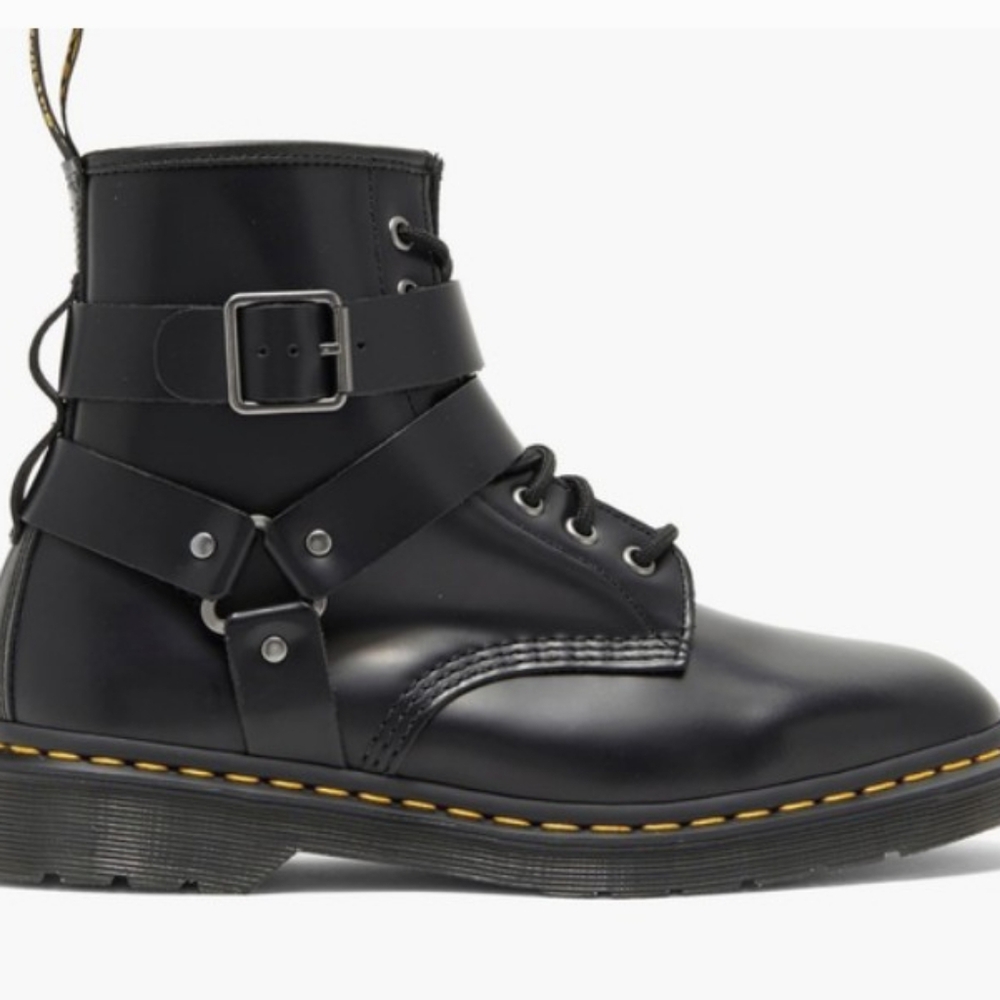 Dr. Martens Black Leather Boots with Zipper